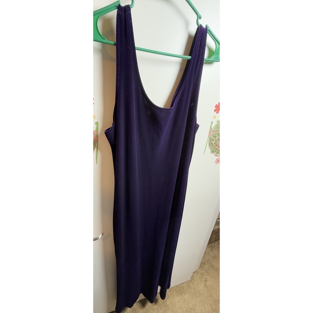 Vintage Susan Ross Purple‎ Velvet Maxi Dress Size 16 Sleeveless USA
